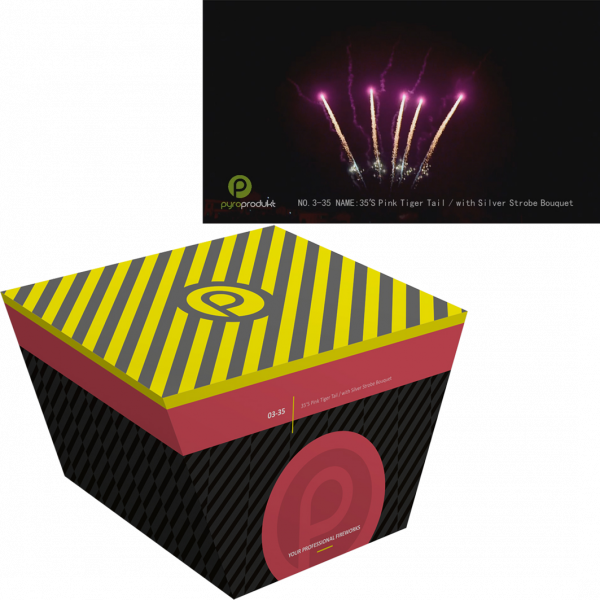 PP3-35 Pink Tiger Tail / with Silver Strobe Bouquet