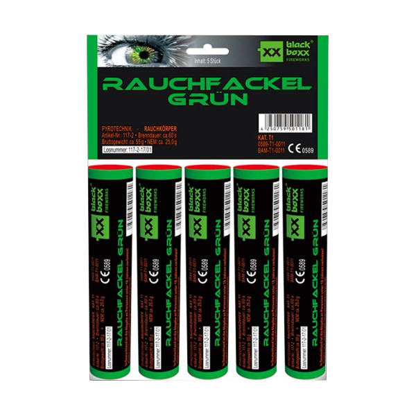 Rauchfackel grün, 5er Pack