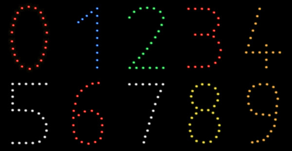 Lichterbilder Zahlen